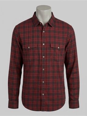 John Varvatos Red Plaid Button-Down Shirt